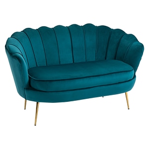 Canapea 2 locuri model scoica HomCom, 130x77x77cm, PL, Auriu