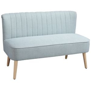 Canapea cu 2 locuri fara brate HomCom, 117x56.5x77 cm, Lemn/textil, Verde