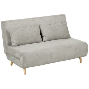 Canapea extensibila matrimoniala HomCom, 141x90x81cm, PL, Gri