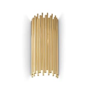 Aplica Minimal, 2xE14, corp din metal auriu, 58x25x17cm