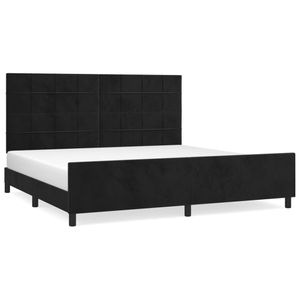 Cadru de pat vidaXL fara saltea, negru, 200x200 cm, catifea, cadre de pat cu tablie, pat