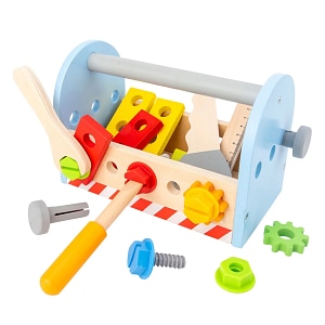 Unelte copii Ginger Home, Din lemn, In cutie de transport, Dimensiuni 22x12x15 cm