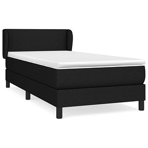 Pat box spring vidaXL cu saltea, negru, 80x200 cm, textil, paturi continentale, pat cu arcuri