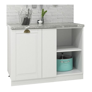 Mobilier de bucatarie MDF inferior colt dreapta/stanga Badenmob, seria Square, alb, 100x78x50cm