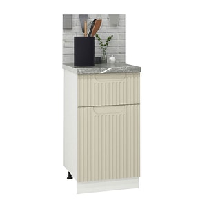 Mobilier bucatarie inferior MDF, cu sertar, Badenmob, Seria Space, 40x50x78cm, Crem