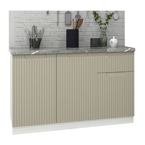 Mobilier bucatarie inferior MDF, Badenmob, Seria Space, cu sertar, 120x50x78cm, Crem