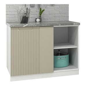 Mobilier bucatarie MDF inferior colt dreapta/stanga Badenmob, seria Space, crem, 100x78x50cm