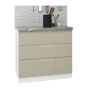 Mobilier bucatarie inferior MDF, Badenmob, Seria Space, 80x50x78cm, Crem