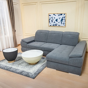 Coltar Extensibil cu Lada de Depozitare Denver 2 Vega 33 Dreapta, 285 x 195 x 105 cm, Gri deschis