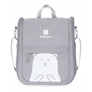 Geanta pentru mamici KikkaBoo Bear, 2 in 1, Transformabila in patut, Grey