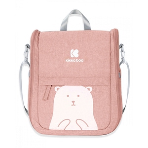 Geanta pentru mamici KikkaBoo Bear, 2 in 1, Transformabila in patut, Pink