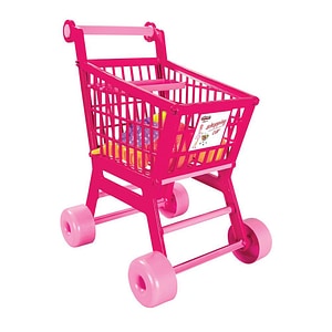 Set joaca supermarket Pilsan, Trolley, Carucior pentru cumparaturi, Cu accesorii, Pink