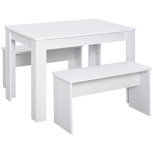Mobilier set din 3 piese HomCom, 110L x 70L x 75Hcm, PAL, Alb