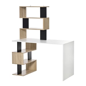 Birou biblioteca pentru camera birou modern Homcom, 120x60x148cm, PAL, multicolor 