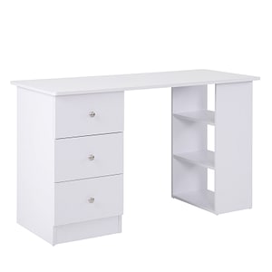 Masa de birou cu sertare si rafturi torpedou Homcom, 120x49x72cm, MDF, Alb 