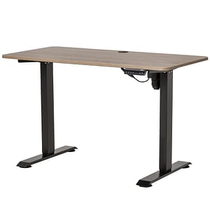 Birou reglabil cu 4 nivele de inaltime design anti-coliziune Vinsetto, 120x60x72-116cm, metal Lemn, Negru 