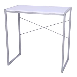 Birou multifunctional Grunberg, metal + MDF, dimensiuni 78 x 46 x 76 cm, gri/alb, CT1491