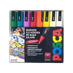 Set markere Posca PC-5M, 16 buc, diverse culori