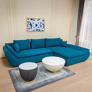 Coltar Extensibil Relax Vega 25 Dreapta, 305 x 135 x 87 cm, cu Lada de Depozitare, Turcoaz