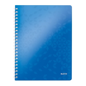 Caiet de birou Leitz, WOW, Material PP, A4, Cu spira, Matematica, Albastru metalizat