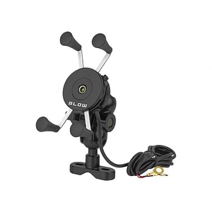 Suport de telefon pentru bicicleta si motocicleta, incarcator USB, negru