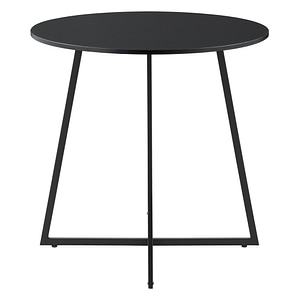 Masa rotunda de bucatarie sau living, 78 x 80 cm, cadru metal, blat MDF, negru