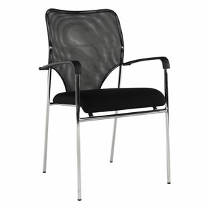 Scaun conferinta, birou, spatii comerciale, negru, structura de metal, 54x82x56 cm