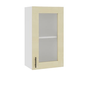 Corp superior de bucatarie cu vitrina Sani Glamur, 40 x 30 x 72 cm, Bej Lucios