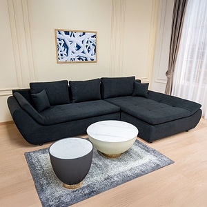 Coltar Extensibil Relax Vega 70 Dreapta, 305 x 135 x 87 cm, cu Lada de Depozitare, Gri antracit