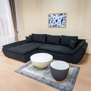 Coltar Extensibil Relax Vega 70 Stanga, 305 x 135 x 87 cm, cu Lada de Depozitare, Gri antracit