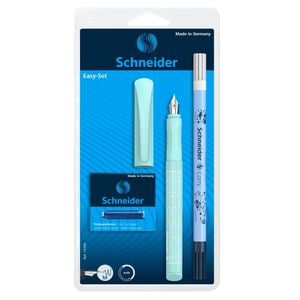 Set stilou Schneider, Easy Pen, cu pic si 6 rezerve cerneala, blister, vernil