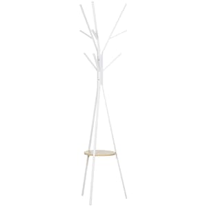 Cuier vertical modern Homcom, 45x45x180cm, mdF, Alb