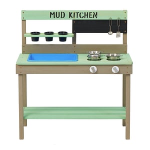 Bucatarie de gradina pentru copii Ginger Home, Din lemn, Cu accesorii, 3 - 8 ani, 80x37x88 cm