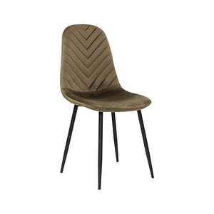 Scaun bucatarie Bya, material textil, picioare metalice, maro