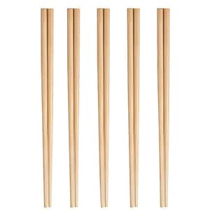 Set 5 perechi betisoare Pufo Premium din bambus pentru sushi, reutilizabile, 24 cm, maro