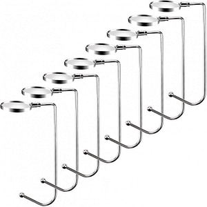 Set de 8 carlige Pixhotul, aliaj de zinc, argintiu, 7 x 14 x 5 cm
