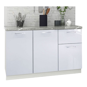 Mobilier bucatarie inferior MDF vopsit ultralucios, Badenmob, seria IRIS, 120x50x78cm, Alb