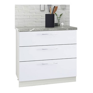 Mobilier bucatarie inferior MDF vopsit ultralucios, Badenmob, seria IRIS, 80x50x78cm, Alb