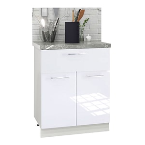 Mobilier de bucatarie inferior MDF vopsit ultralucios, Badenmob, seria IRIS, 60x50x78cm, Alb