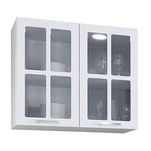 Mobilier bucatarie superior MDF vopsit ultralucios, Badenmob, seria IRIS, 80x68x32cm, Alb
