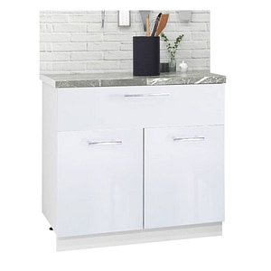 Mobilier de bucatarie inferior MDF vopsit ultralucios, Badenmob, seria IRIS, 80x50x78cm, Alb