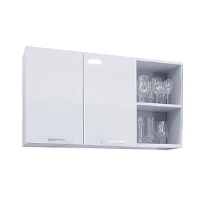 Mobilier bucatarie superior MDF vopsit ultralucios, Badenmob, seria IRIS, 120x68x32cm, Alb