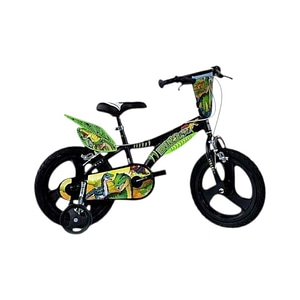 Bicicleta copii, Dinozaur T-Rex, 16 inch, 5 ani+, Negru