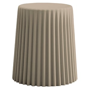Taburet DacEnergy, fabricat din plastic, design sau neobisnuit si pliurile elegante pe intreaga suprafata, 39 x 32 x 43,5 cm, finisajul de culoare bej