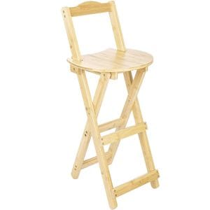 Scaun de bar Quasar & Co., inalt, pliabil, pretabil bucatarie, 36 x 33 x 97 cm, bambus, maro deschis