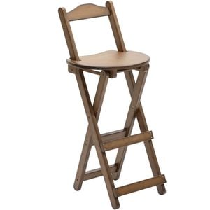 Scaun de bar Quasar & Co., inalt, pliabil, pretabil bucatarie, 36 x 33 x 97 cm, bambus, maro inchis