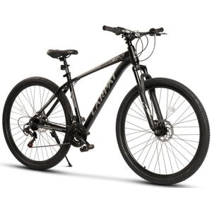 Bicicleta Mtb de munte Carpat Spartan JSX2999, cadru din Aluminiu cu cabluri integrate, echipare Shimano, roata 29 inch, frana disc fata/spate, 21 viteze, negru cu gri