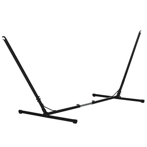 Suport schelet pentru hamac reglabil Max. 150 Kg Outsunny, 308-380x108x120cm, Metal, Negru