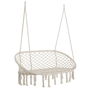 Hamac balansoar pentru gradina si casa cu 2 locuri Outsunny, 130L x 75L x 40Hcm, Metal/PL, Gri