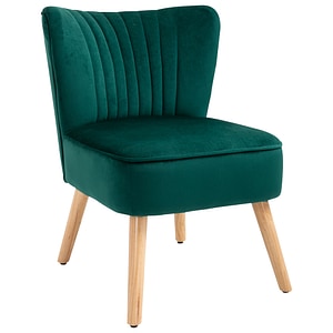 Fotoliu stil nordic design ergonomic HomCom, 57x68x76cm, Lemn, Verde